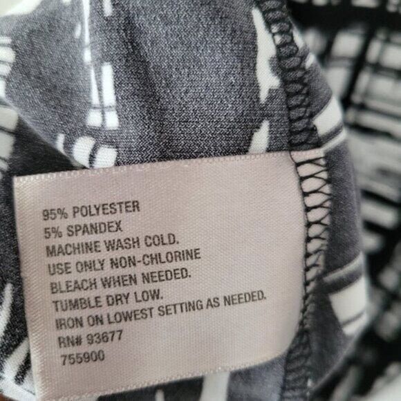 Worthington Blouse B/W Short Sleeves PL large Petite Long Tunic silky EUC - Picture 7 of 7